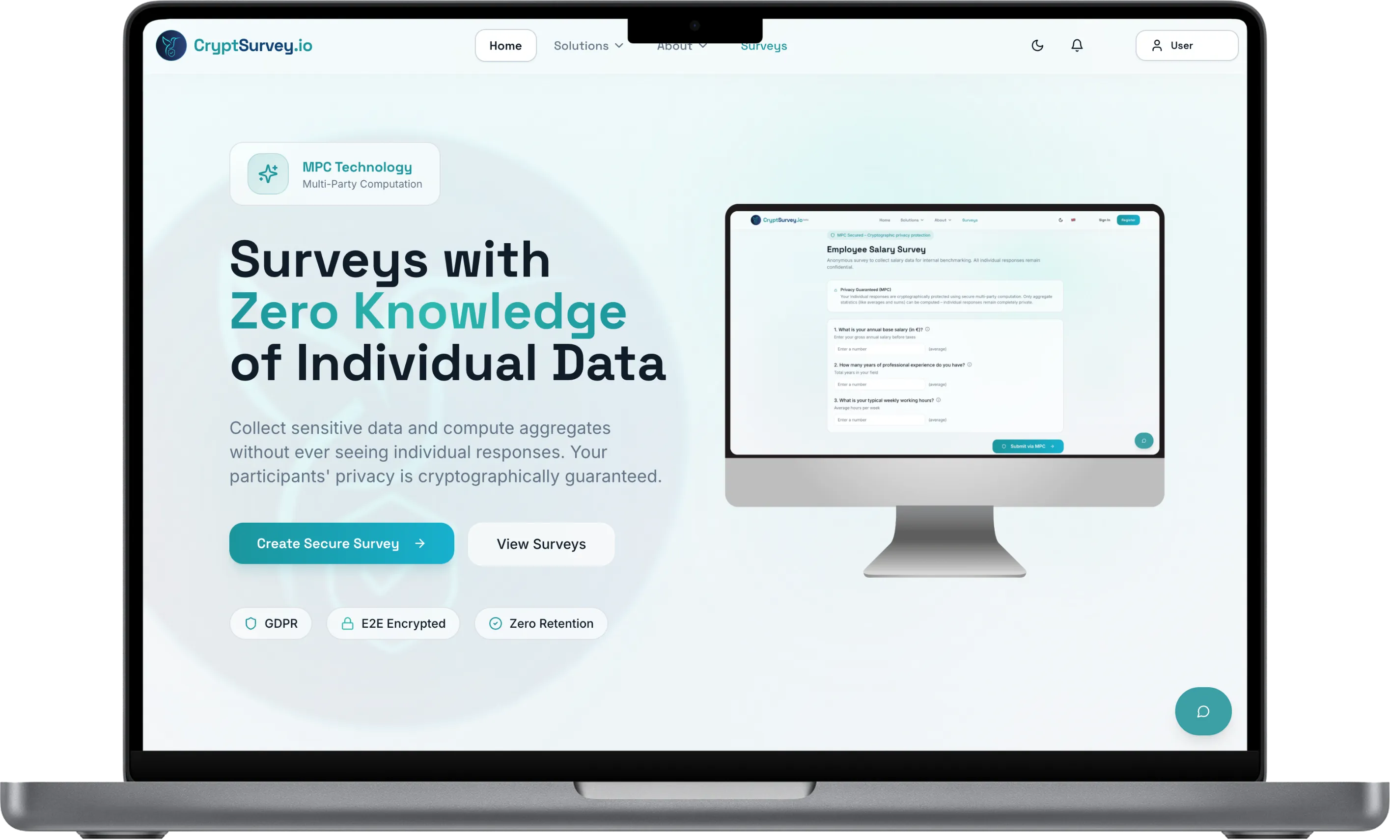 CryptSurvey.io, privacy-preserving survey platform